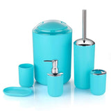Nordic 6Pcs Black Bathroom Accessories Toothbrush Holder Bin Soap Dish Dispenser Tumbler Toilet Brush Toilet Bathroom Set #A