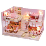 Cutebee DIY DollHouse Doll House Miniature Dollhouse Wooden Furniture Kit Toys for Children New Year Christmas Gift Case