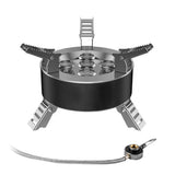 12800W Camping Gas Stove Windproof 5-burner Gas Stove Foldable Backpacking Stove for Outdoor Fishing Hiking Traveling