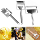 Stainless Steel Double/Single-Tooth Cutting Honey Fork Scraping Honey Spatula Scraper Beehive Nest Beekeeping Tool,3 Pcs