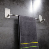 6PCS Self-Adhesive Stainless Steel Bathroom Hardware Kit Accessory Set with Towel Rack Coat Sticky Hooks Toilet Paper Holder