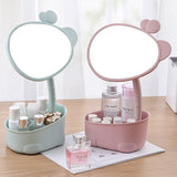 Makeup Mirror Cosmetic Storage Box Protable Creative Beauty Box Detachable Desktop Organizer  Delicate Jewelry Storage
