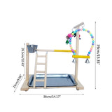 Wooden Bird Perch Stand Parrot Platform Playground Interactive Toys Cage Decor K1MF