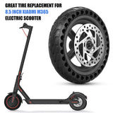 E Scooter Rear Tire w Wheel Hub Disc Brake Set 8.5in Solid Electric Scooter Wheel Replacement for Xiaomi M365 Scooter Spare Part