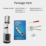 Bluetooth Fingerprint Cylinder Lock Tuya APP Biometric Electronic Smart Door Lock Digital Keypad Code Keyless Lock Home/Apartme