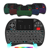 Original Rii X8 2.4GHz AZERTY Mini French Wireless Keyboard with Touchpad, changeable color LED Backlit, Li-ion Battery