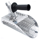 Promotion--Sand Scoop for Metal Detecting, Stainless Steel with Hexahedron 7Mm Holes for Beach Treasure Hunting Plastic Handle