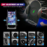 360 Degree Rotation Charging Mount Bracket  Clamping Fast Wireless Car Charger For iphone Android Air Vent Phone Holder