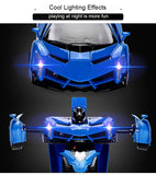 Deformation Robot RC Cars 360° Rotation Cool LED Lighting Remote Control Stunk Car Vehicle USB Charge Transformation Robot Car