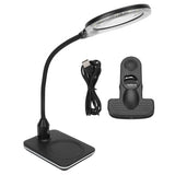 Clip/Benchtop Magnifying Lamp 3X Primary 10X Secondary Clip On Soft LED USB Port Adjustable Gooseneck Magnifier with Light u