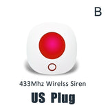 SN10+SN11 Tuya Wireless Siren 433MHz strobe siren Alarm Horn 110dB Light Siren For Home Security Burglar Alarm System