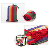 Striped Hammock For Camping Outdoor Leisure Bed Thickened Canvas Hanging Bed Sleeping Swing Hammock With A Handy Carry Bag