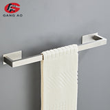 Stainless Steel Silver Bathroom Hardware Set Towel Rack Toilet Paper Holder Towel Bar Hook Bathroom Accessories Don't Drilling