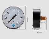 0-6bar 1/4NPT 60mm Axial Air Pressure Gauge Oil Pressure Gauge Hydraulic Gauge Water Pressure Meter