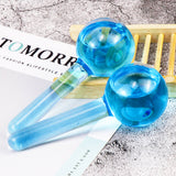 High Quality 2pcs/Lot Large Beauty Ice Hockey Energy Beauty Crystal Ball Facial Cooling Ice Globes Water Wave For Face and Eye