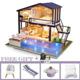 CUTEBEE DIY Dollhouse Wooden Doll Houses Miniature Dollhouse Kit Furniture  Casa Music Led Toys for Children Birthday Gift A68C