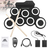 Electronic Drums  Portable Electronic Digital USB 7 Pads Roll up Drum Set Silicone Electric Drum Kit with Drumsticks and Sustain