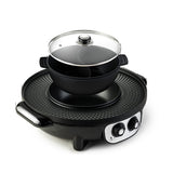 Electric Pot Barbecue Machine Separable 2200W Non-Stick Cooking Hot Pot Machine Multifunction Frying Cooker Easy Cleaning 220V