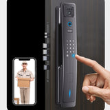 Wifi Smart Electronic Door Lock With Video Intercom Eye Cat Camera Doorbell Digital Printing Password Fingerprint IC Cards Keys
