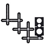 6-fold Square Ruler Woodworking Tool Drill Guide Ruler Measuring Template Tool Tile Opening Positioner Six Folding Ruler Locator