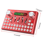 Bluetooth Voice Changer Sound Card DJ Mixer with Multiple Sound Effects for Live Streaming Music Recording