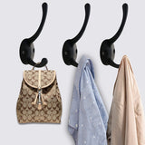 12 Pack Black Coat Hooks Wall Mounted with Retro Double Hooks Utility Black Hooks for Coat, Scarf, Bag, Towel, Key, Cap