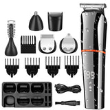 6 in 1 Multi-function Hairdresser Electric Pusher Rechargeable Washing Liquid Crystal Digital Display Hairdresser Set  Men's oil