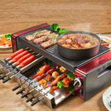 Household Electric Barbecue Machine Multifunctional Korean Style Smokeless BBQ Grill Hot Pot &amp; BBQ Integrated Machine