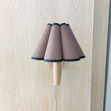 Xianfan new Japanese style wood base Kitchen bedroom studying wall lamp with vintage cloth petal lampshade E27 night light