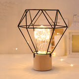 Nordic Art Iron Hollow Table Lamp LED Copper Wire Lamp Night Light Living Room Bedroom Bedside Reading Light For Wedding Party