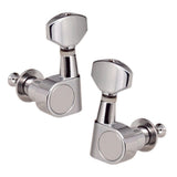 Folk Guitar Parts Alloy String Tuning Pegs Tuners 3R3L Square Button Chrome