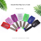 Brushy Hair Scalp Massage Comb Hairbrush Bristle Nylon Women Wet Curly Detangle Hair Brush for Salon Hairdressing Styling Tools