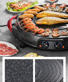 220V Electric Barbecue Grill Machine 2 In 1 Hotpot Non-stick Household Multi Cooker Pan Hot Pot Two Flaver Hot Pot