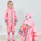 1-10 Years Old Kids Blue Dinosaurs Raincoat Outdoor Jumpsuits Waterproof Rainwear Baby Boy Girl Raincoat And Rain Pants Suit