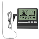 Digital Kitchen Barbecue Food Thermometer Probe Meter Outdoor Grill Oven Meat Cooking Baking Alarm Timer Measuring Tools