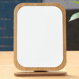 Pocket Cute Standing Desktop Mirror Compact Foldable Adjustable Angle Aluminum Cosmetic Wooden Table Makeup 360 Degree Portable