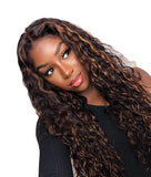 Ladies Wig Curly Hair Wig Mixed Color Synthetic Fiber Head Cover Wig