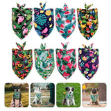 8pcs Dog Pet Summer Bandana Tropic Pattern Dog Bandana Triangle Dog Bib Scarf
