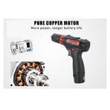 12V Cordless Drill Electric Screwdriver Lithium Battery Household DIY Power Tools Multifunction Drill Электро-инструменты