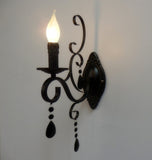 Retro Loft wall lamp white black iron crystal deco wall lighting fixture forbedroom restaurant aisle pub cafe Lantern sconce