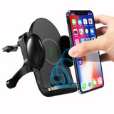 360 Degree Rotation Charging Mount Bracket  Clamping Fast Wireless Car Charger For iphone Android Air Vent Phone Holder
