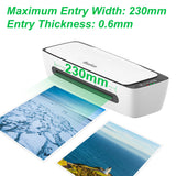 Desktop Laminator Machine Set A4 Size Multifunctional Hot and Cold Lamination 2 Roller System for Home Office School Supplies