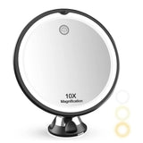 10X Magnifying Makeup Mirror With Led Light 360 Degree Rotating Cosmetic Vanity Makeup Mirror Suction Cup Bathroom Shower Mirror