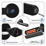 Fingerprint Door Lock,Smart Biometric Lock Safe Handle,Keyless Entry Door Locks For Family Residence Office Door