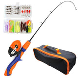 Kids Fishing Pole Set Full Kits With Telescopic Fishing Rod And Spinning Reel Baits Hooks Saltwater Freshwater Travel Pole Set