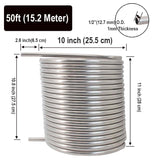 1.5"Tri-Clamp 50ft(15M) Heat Exchange Recirculating Mash System(HERMS) Coil 10"/12" Diameter 1/2"OD Tubing Homebrew Wort Chiller