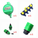 1 set (7 pcs) Home Garden irrigation Drip timer Pipe Splitter 4 Way Tap Connectors Quick Connector 3/4 Screw thread interface