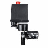 220V 380V Air Compressor Pressure Valve Switch Manifold Relief Regulator 90-120psi Pressure Gauge Control Valve With Gauge Auto