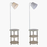 Nordic solid wood modern 220V360 degree rotating leisure small table floor lamp LED coffee table living room bedroom villa lamp