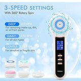 4 Sunction Pores Blackhead Remover Vacuum Deep Cleansing Machine LCD Display Electric Facial Clean Brush Acne Pimple Removal